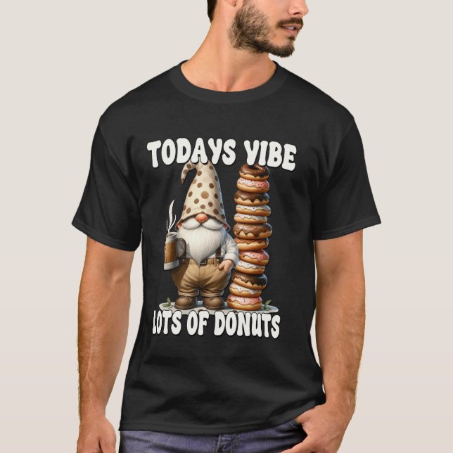 Rolig Sats Med Kaffe Och Munkar Farfar Munk T Shirt (Framsida)