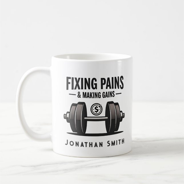 Rolig Sats Svart och Vitt Fysioterapi Kaffemugg (Vänster)