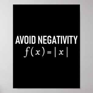 Rolig Sats Undvik Negativitet Matematisk Ekvation Poster
