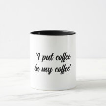 Rolig Sätt kaffe i min kaffe