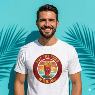 Rolig Sätt Pommes Frites I Påsen Meme Retro Grafik T Shirt