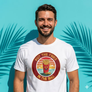 Rolig Sätt Pommes Frites I Påsen Meme Retro Grafik T Shirt
