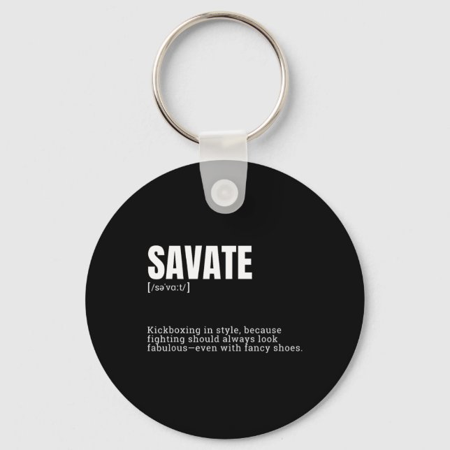 Rolig Savate Hobby Kickboxning Entusiast Definitio Nyckelring (Framsida)