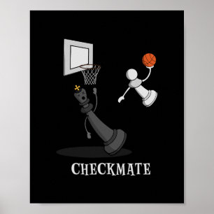 Rolig Schackmatt Schack Sketll Spelbräde Kung Pawn Poster