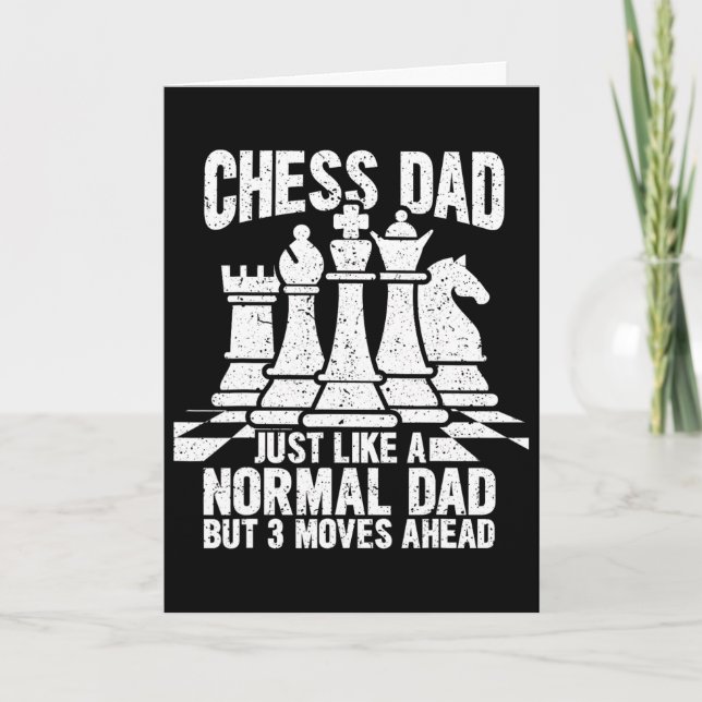 Rolig Schackspelare Pappa Schackälskare Pjäser Fäd Kort (Framsida)