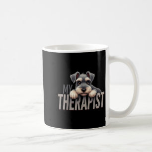 Rolig Schnau Valp Min Terapeut Schnauzer Hund Kaffemugg