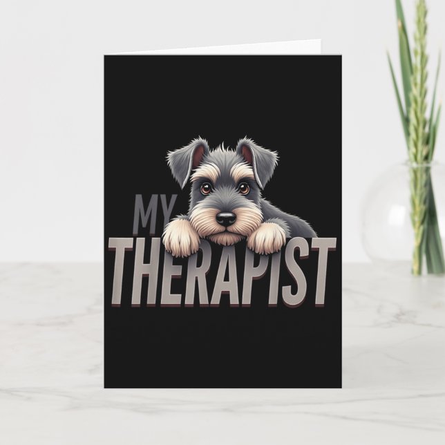 Rolig Schnau Valp Min Terapeut Schnauzer Hund  Kort (Framsida)