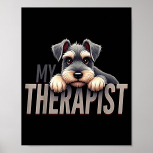 Rolig Schnau-valp Min Therast Schnauzer Hund Poster