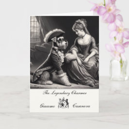 Rolig Schnauzer Casanova Vikbar Välkomstkort Kort