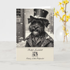 Rolig Schnauzer Dickens Julkort Kort
