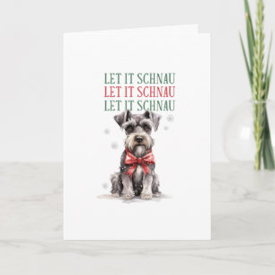 Rolig Schnauzer Hund Jul Glad Högtid Högtider Helgkort