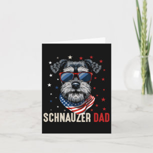 Rolig Schnauzer Pappa Usa Stjärnor 4:e Juli Faders Kort