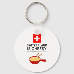 Rolig schweizisk Fondue Nyckelring