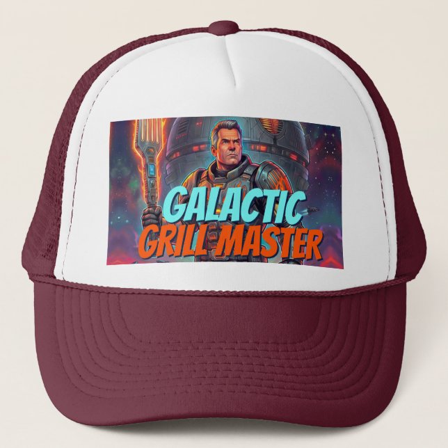 Rolig Sci Fi Utomjording Grillning Retro Halvton T Keps (Framsida)
