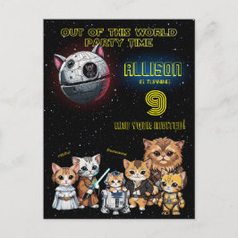 Rolig Science Fiction Kitty Katt Anpassad Inbjudan