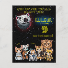 Rolig Science Fiction Kitty Katt Anpassad Inbjudan