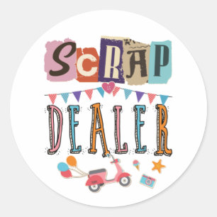 Rolig Scrapbooking för Skrothandlare Runt Klistermärke