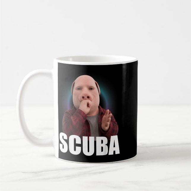 Rolig Scuba-dans-meme Gris Man Meme Brainrot Kaffemugg (Vänster)