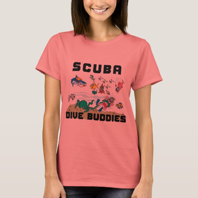Rolig SCUBA-dykarkompis Kvinnor Tee Shirt (Framsida)