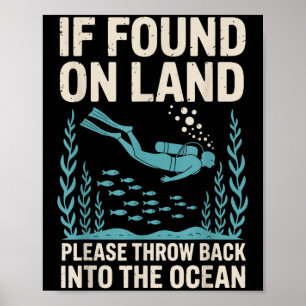 Rolig Scuba Dykning Konst För Män Kvinnor Scuba Dy Poster