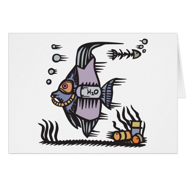 Rolig SCUBA Hälsningskort (Framsidan Horizontal)