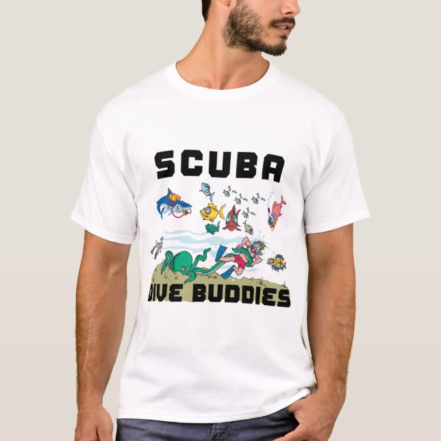 Rolig SCUBAdykkompis T-shirt (Framsida)