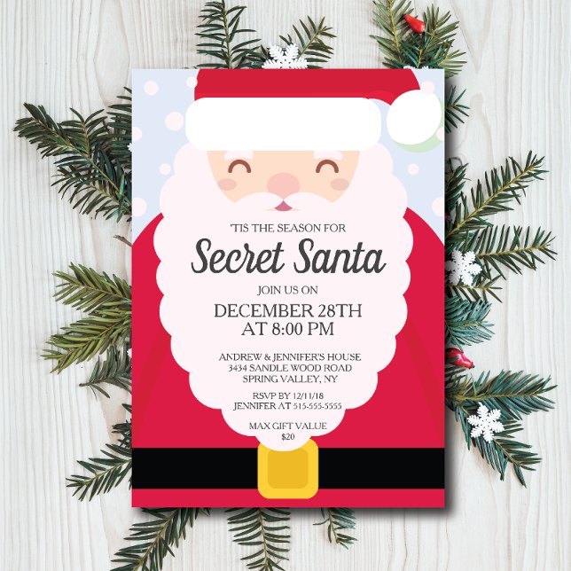ROLIG Secret Santa Gåvoutbyte Fest Inbjudningar (Skapare uppladdad)
