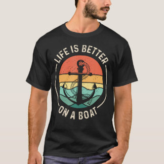 Rolig Segelbåt Seglare Båt Livet Är Bättre O T Shirt