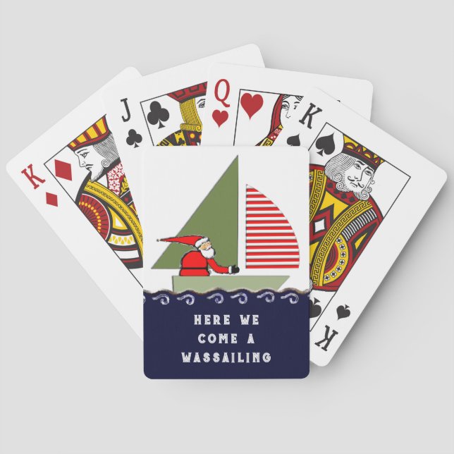 Rolig seglande jul casinokort (Baksidan)