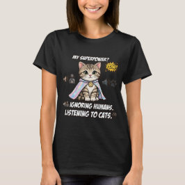 Rolig Selektiv Hörsel Katt Superkraft Tabby Hologr T Shirt