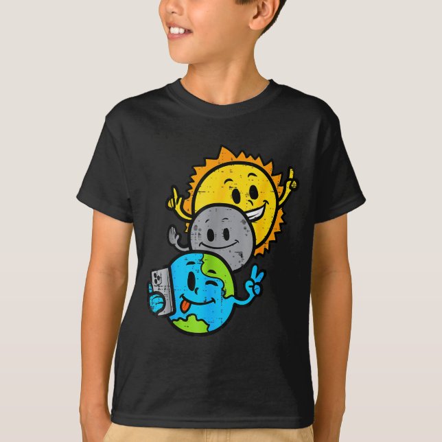 Rolig Selfie Jorden Måne Sol Total T Shirt (Framsida)