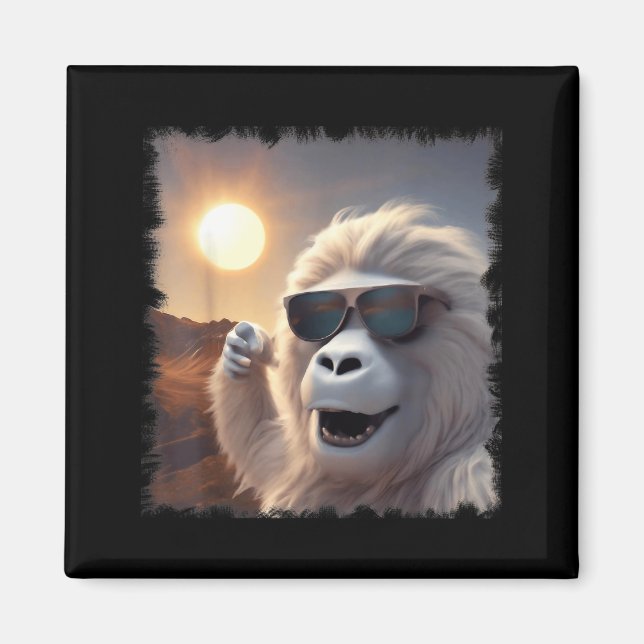 Rolig selfie med Yeti-solglasögon under solförmörk Magnet (Framsidan)