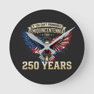 Rolig Semikvartssekular 250 År USA 2026 Örn Rund Klocka