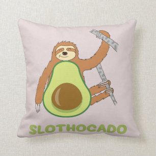 Rolig Sengångare Avokado Slothocado Kudde