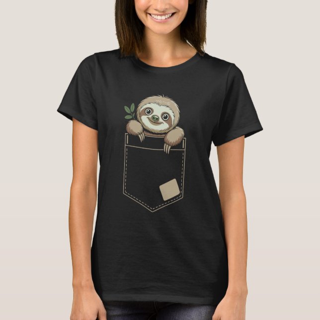 Rolig Sengångare Djur T Shirt (Framsida)