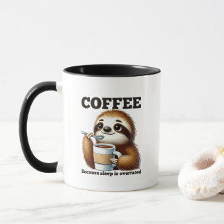 Rolig sengångare kaffe sömn ord konst mugg