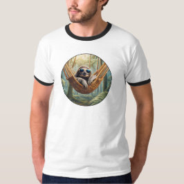 Rolig sengångare med solglasögon i en hängmatta t shirt