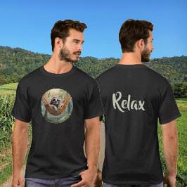 Rolig sengångare med solglasögon i en hängmatta t shirt