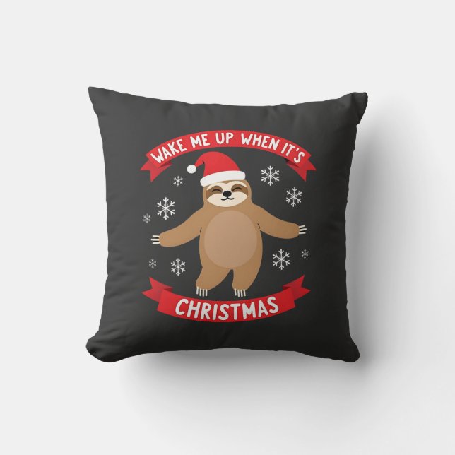Rolig sengångare väck mig när det är jul Xmas Klip Kudde (Framsida)