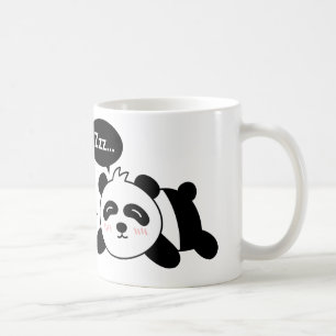 Rolig seriebild av söt sovande panda kaffemugg