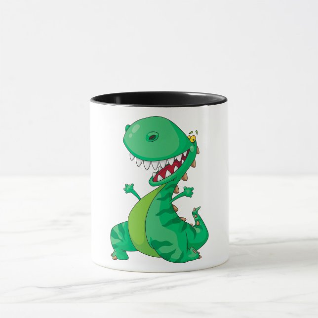 Rolig seriefigur av dinosaurie som rytande T-Rex Mugg (Skapare uppladdad)