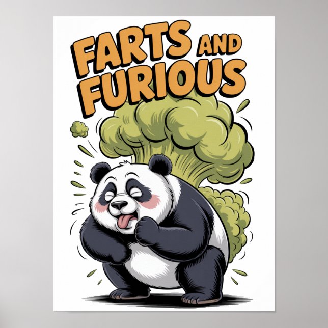 Rolig seriefigur av panda på vit bakgrund poster (Framsidan)