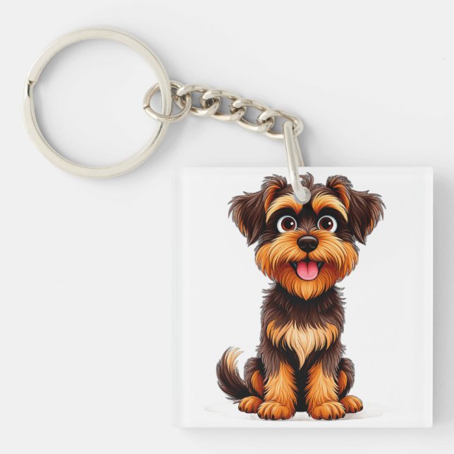 Rolig seriefigur Belgisk Griffon hund ansikte söt  (Framsidan)
