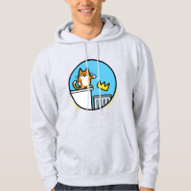 Rolig seriefigur med katt som inte är några kungar