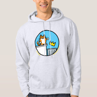 Rolig seriefigur med katt som inte är några kungar hoodie