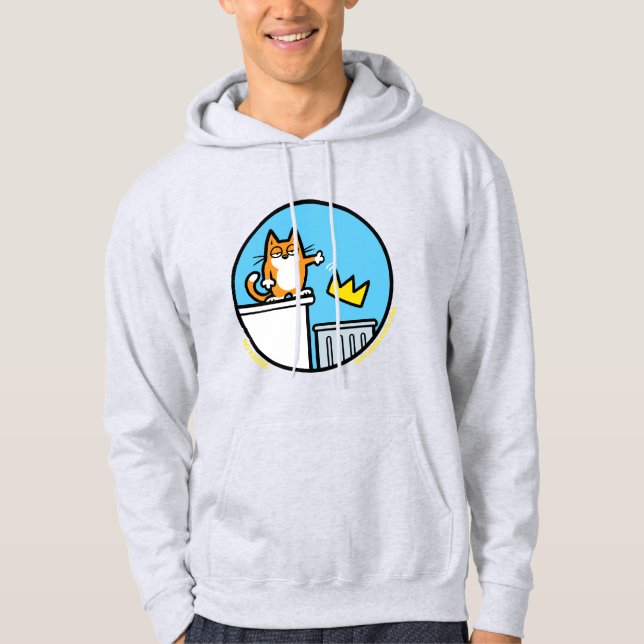 Rolig seriefigur med katt som inte är några kungar hoodie (Framsida)