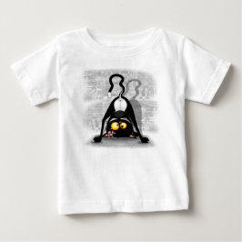 Rolig seriefigur med katt upp och ner t shirt