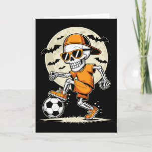 Rolig seriefigur skelett Halloween fotbollsspelare Kort