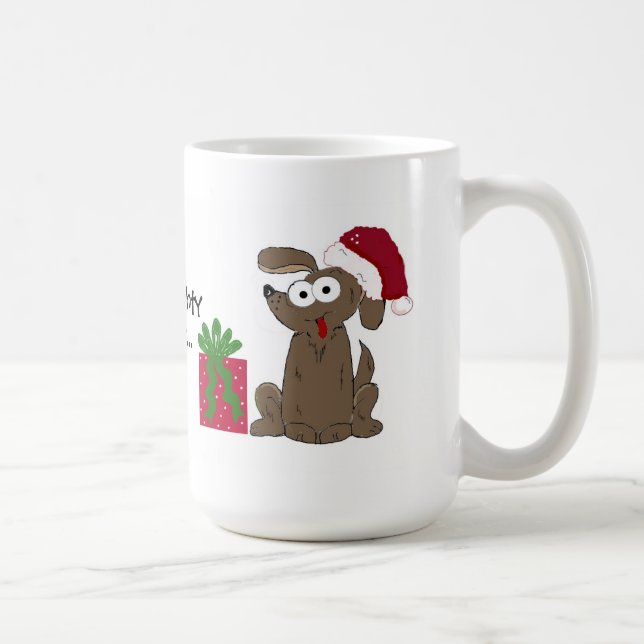 Rolig seriehund med talesätt kaffemugg (Höger)