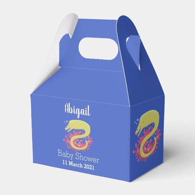 Rolig serieillustration av grön muränål presentaskar (Framsidan Sidan)